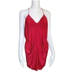 MISA Los Angeles Mini Dress Womens XS Blouson Bodycon Red Holiday Party Baddie
